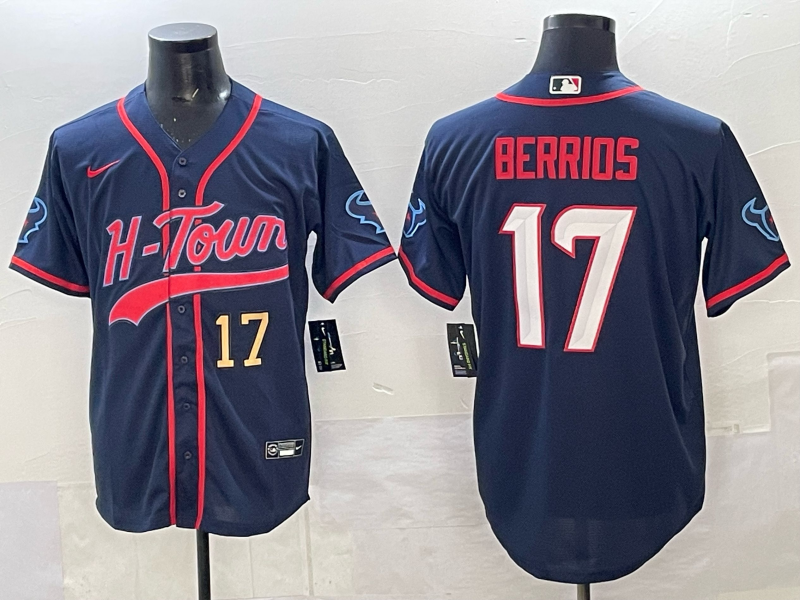 Men Houston Texans #17 Berrios blue Nike Limited NFL 2025 Jersey 006->cleveland browns->NFL Jersey